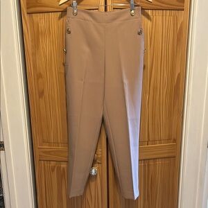 Zara straight leg pants with metallic buttons